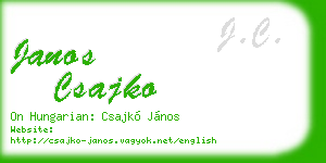 janos csajko business card