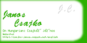 janos csajko business card